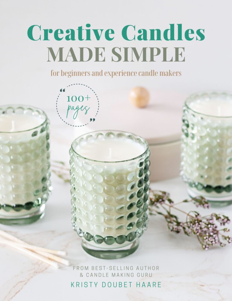If you want to become a candle maker, Creative Candles Made Simple is just for you! I sought to include more than the average DIY book with a complete candle maker’s glossary and a six-page troubleshooting guide, alongside other candle-making essentials. And step-by-step instructions for each and every candle project.Â